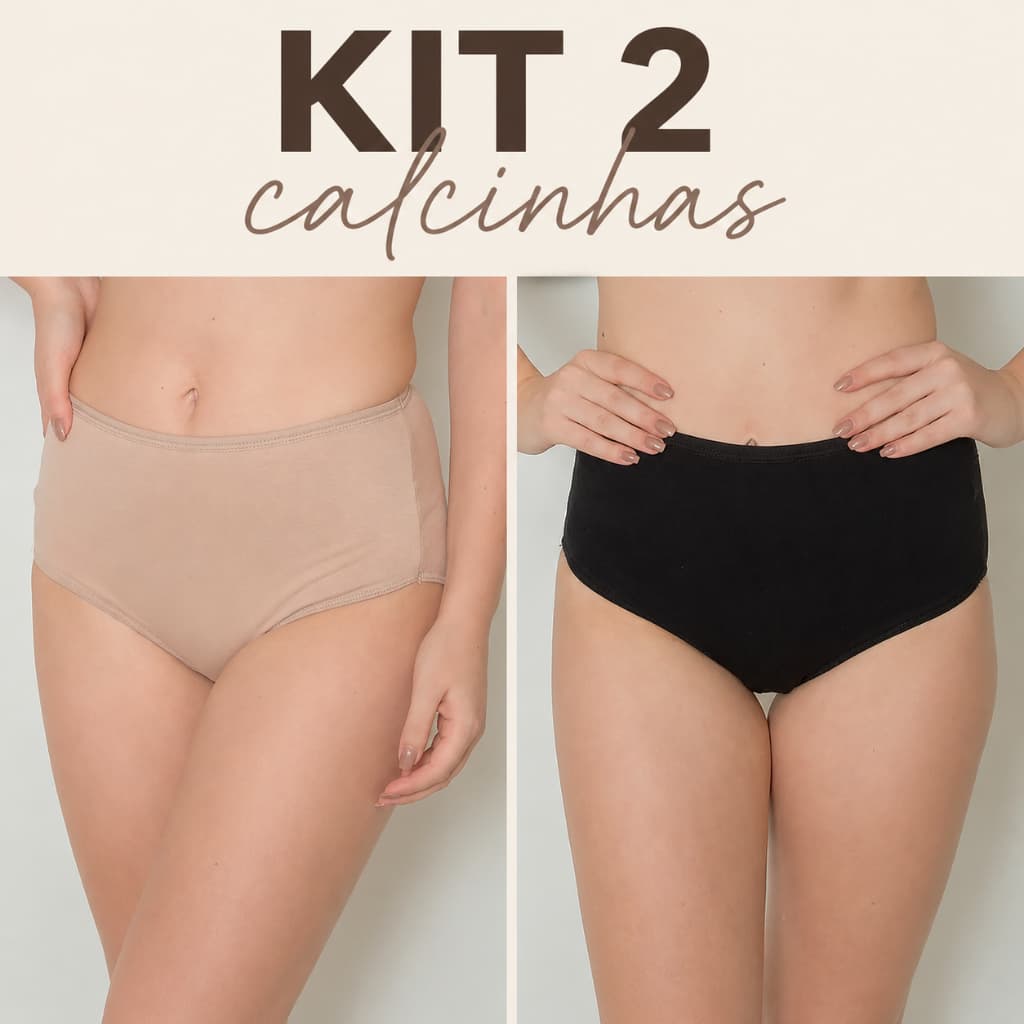 Kit 2 Calcinhas Pós-Parto Sem Costura Poliamida Gestante Maternidade Enxoval