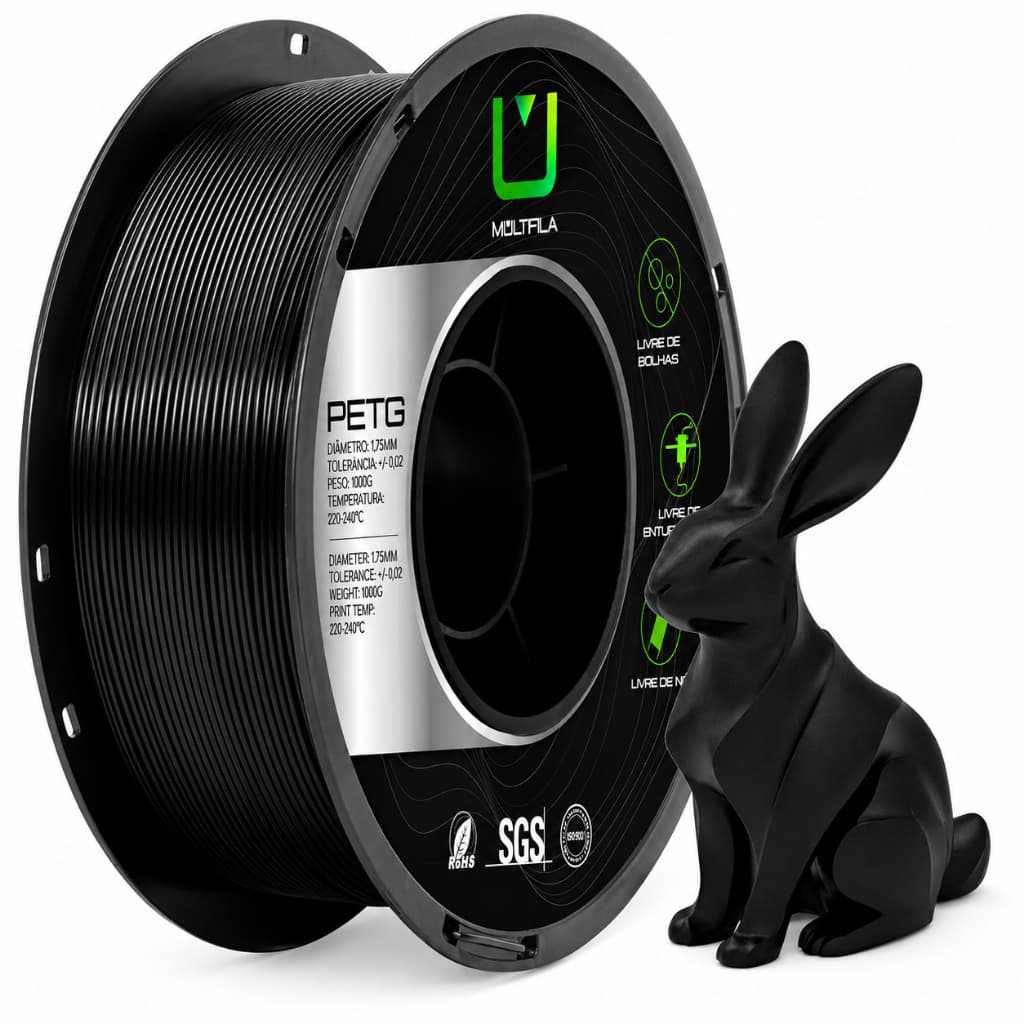 Filamento Multfila 3D PETG 1.75mm 1 KG Compatível Impressora Bambu Creality Elegoo Multifila