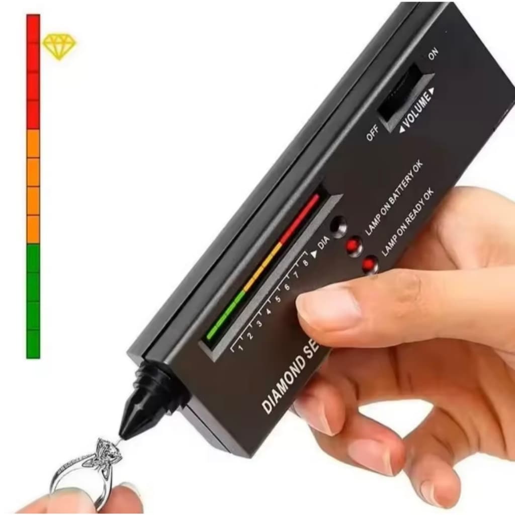 Testador de Diamante Digital com Alta Precisão e Leitura Audível (Bateria 9v Não Inclusa)
