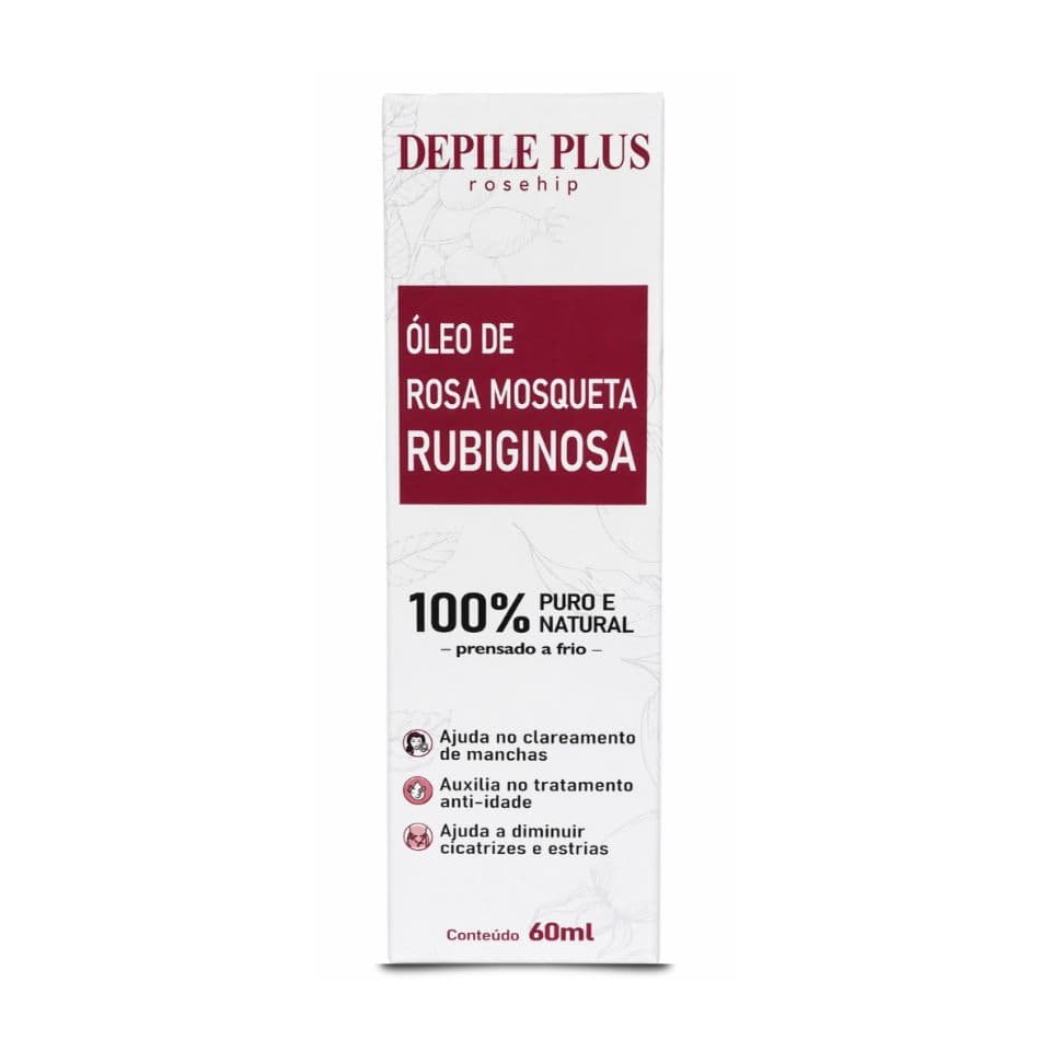 Óleo Rosa Mosqueta Rosa Rubiginosa 100% Puro e Natural 60ml Depile Plus