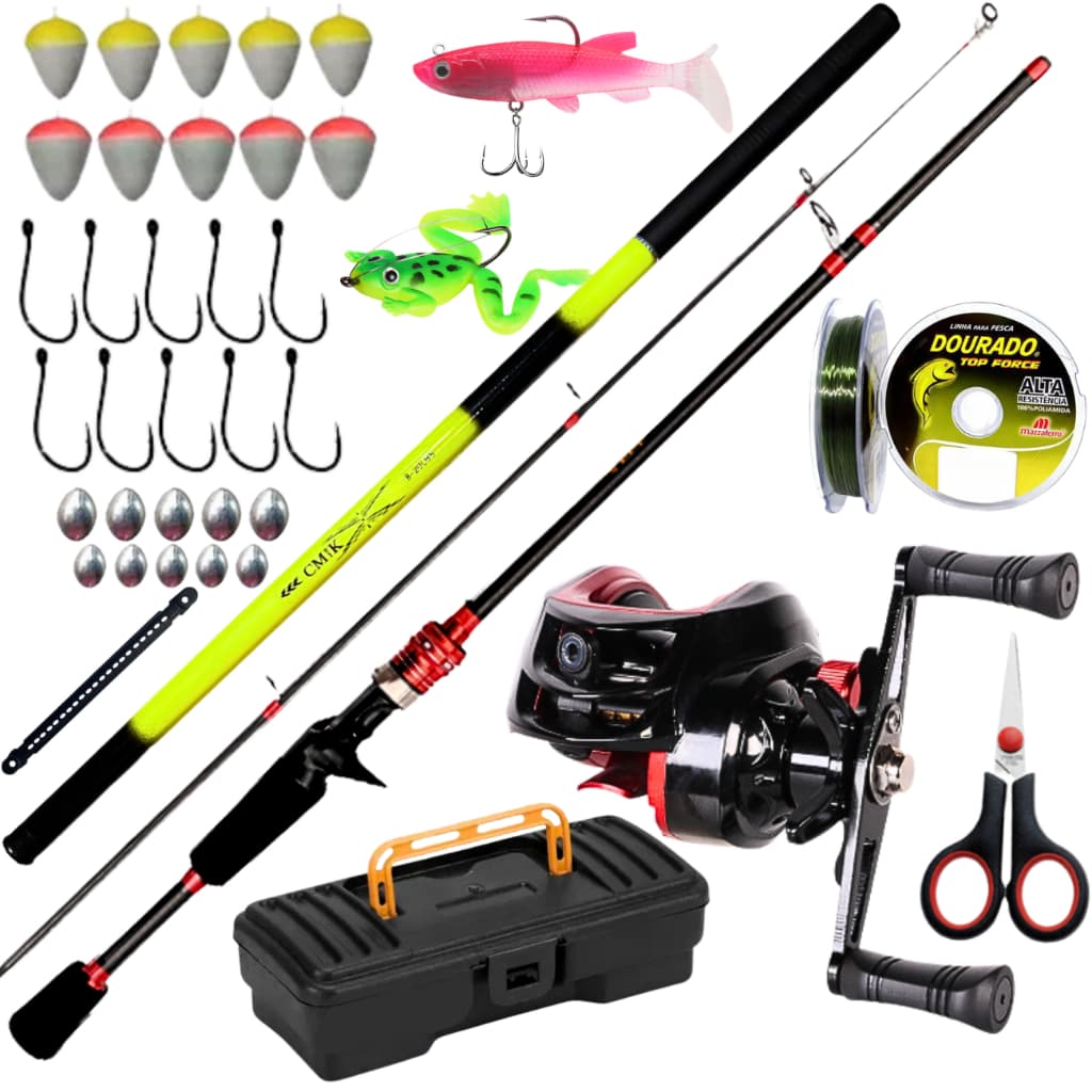 Carretilha de Pesca Anticabeleira com Vara Fibra de Carbono Vara Telescópica de Mão Isca Anzol Kit