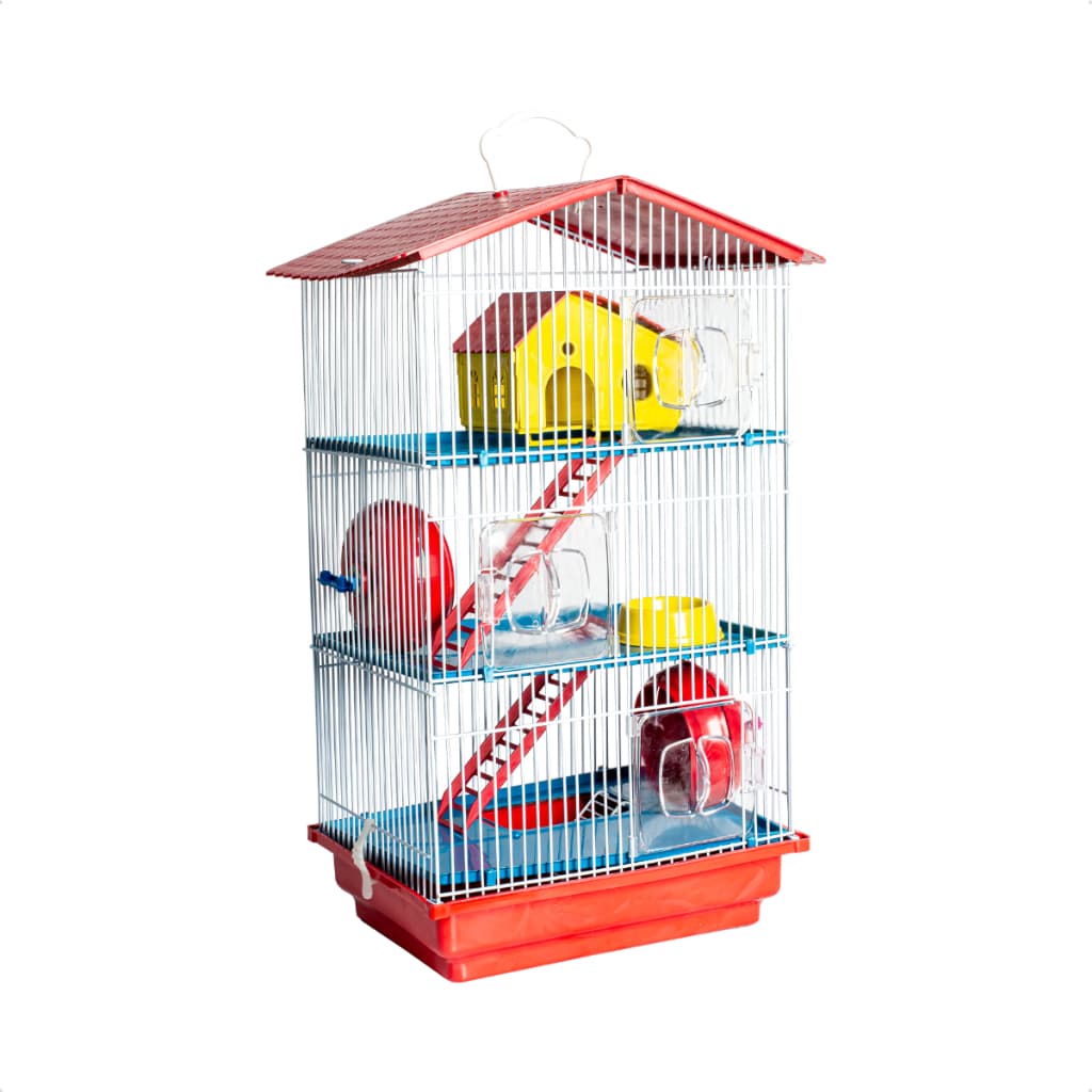 Gaiola para Hamster 3 Andares Teto Plástico com Acessórios Jelplast