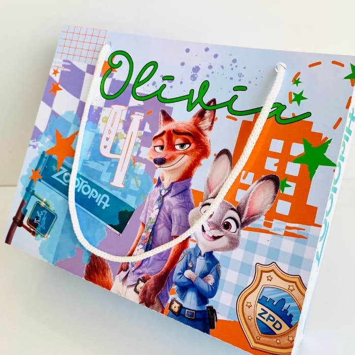 10 Sacolinha Personalizada TAM G Zootopia | Lembrancinha Personalizada 🎉 JÁ MONTADA