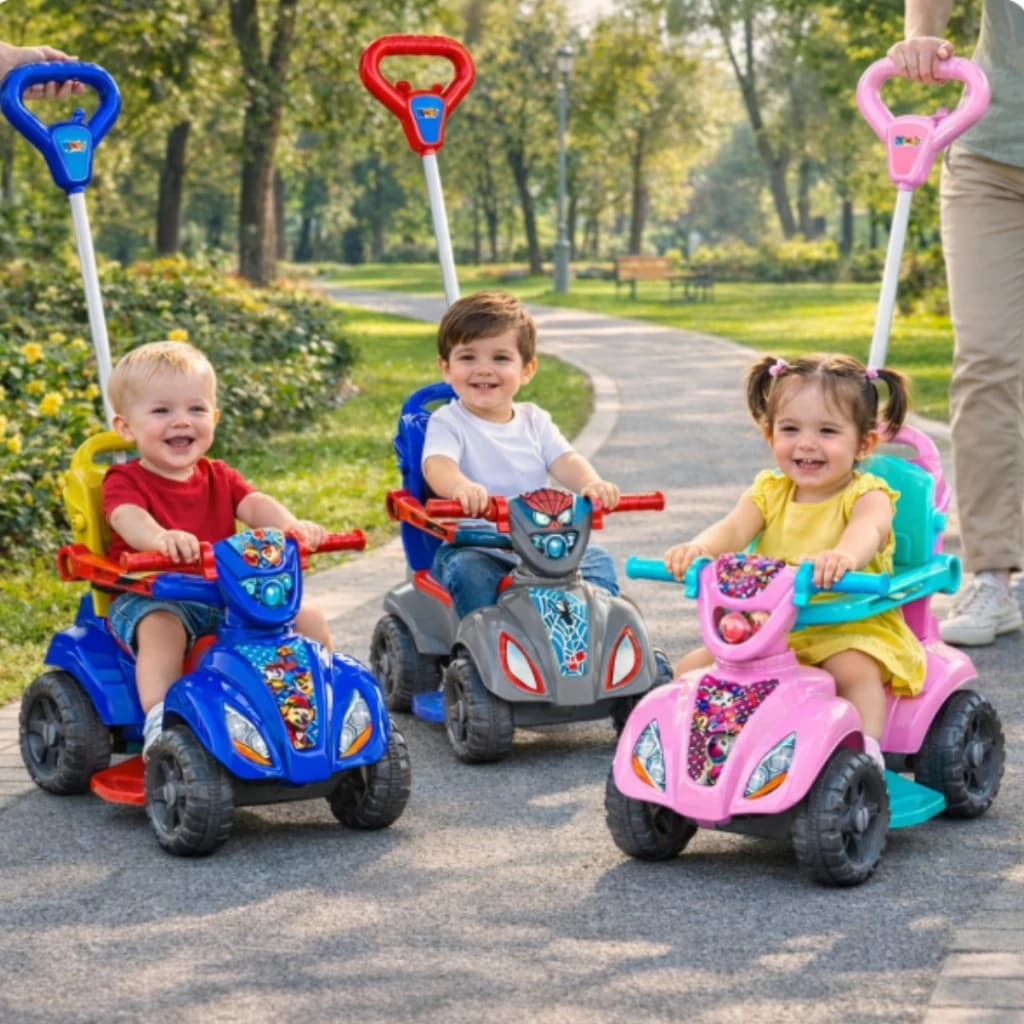 Quadriciclo Infantil Aranha Andador Menina Carrinho Passeio Brinquedo Seguro
