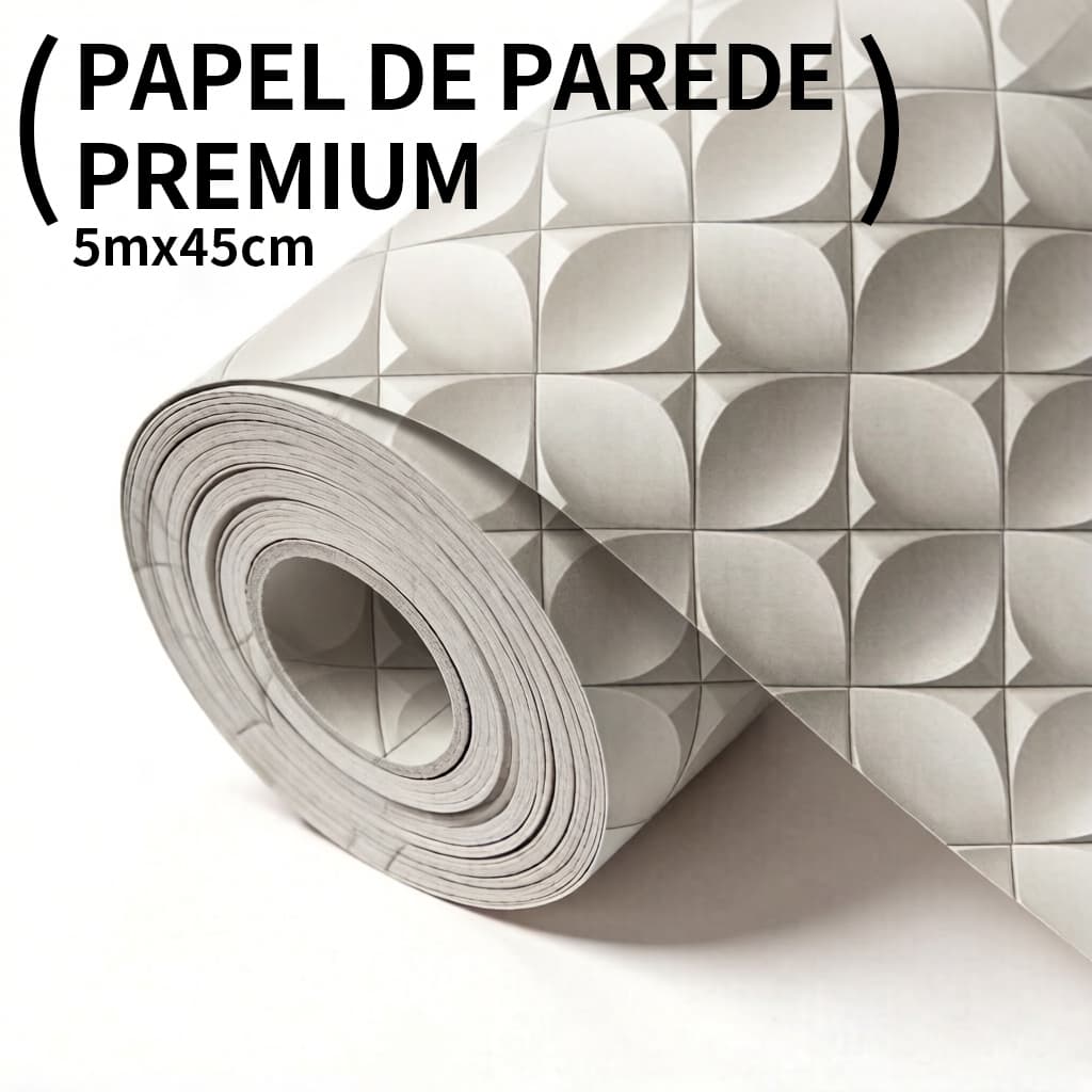 Papel de Parede Linhas Geométricas para Sala de Jantar, Painel de Sofá e TV 45cm x 5m