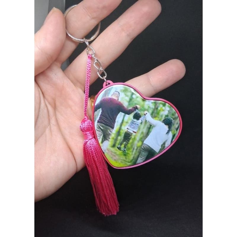 Personalizavel chaveiro foto imã coração kit foto imã + argola + tessel presente dia dos namorados