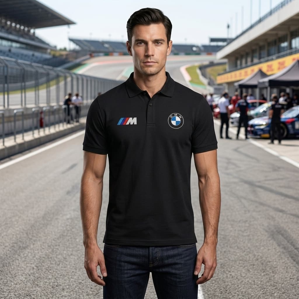 Camiseta Polo Masculina Esportiva Masculina Moda Automobilismo BMW Confortável Casual Escuderia