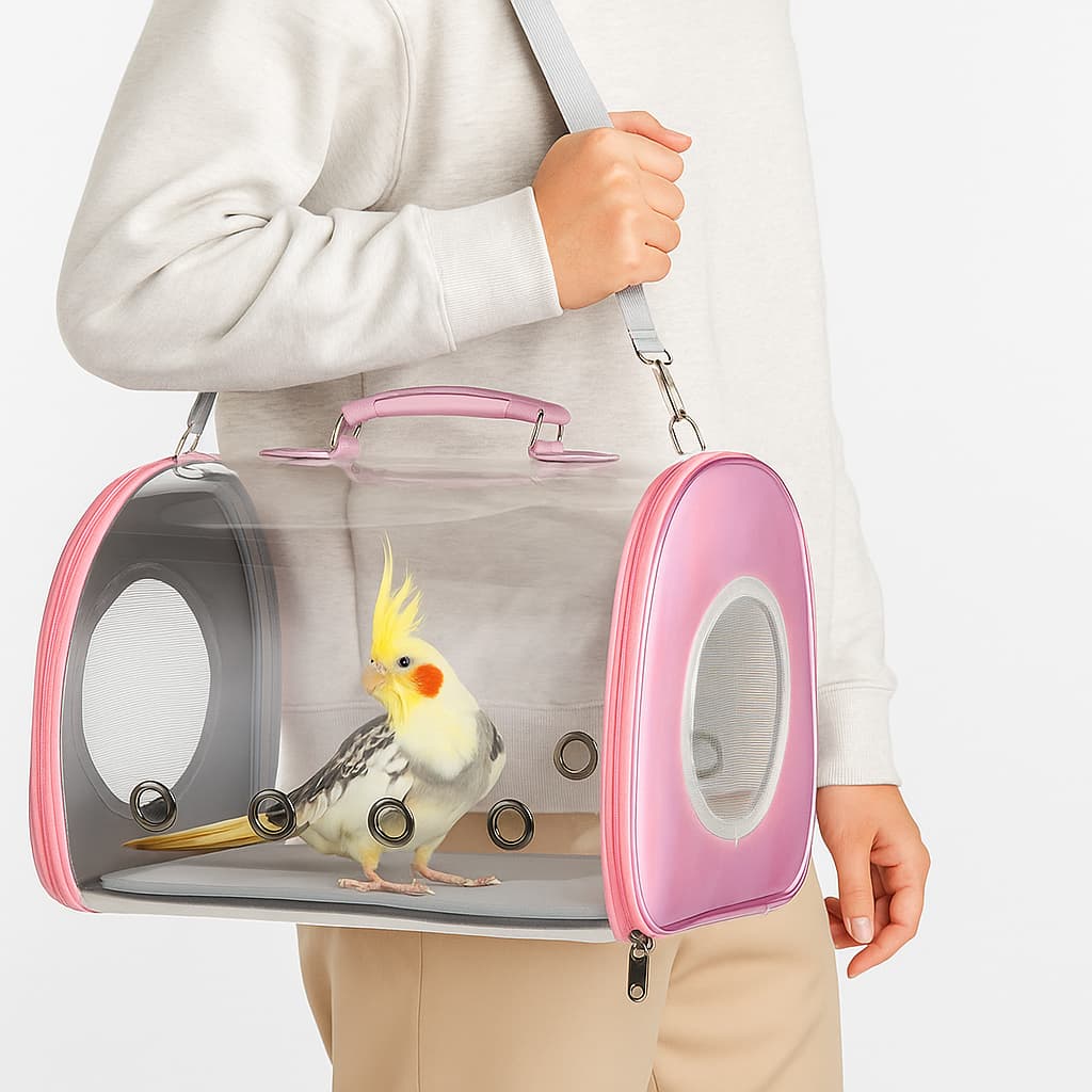 Bolsa Transporte Pet Cachorro Gato Pequeno Porte Ventilada Viagem Passeio Respirável C/ Alça Ajustável Transparente