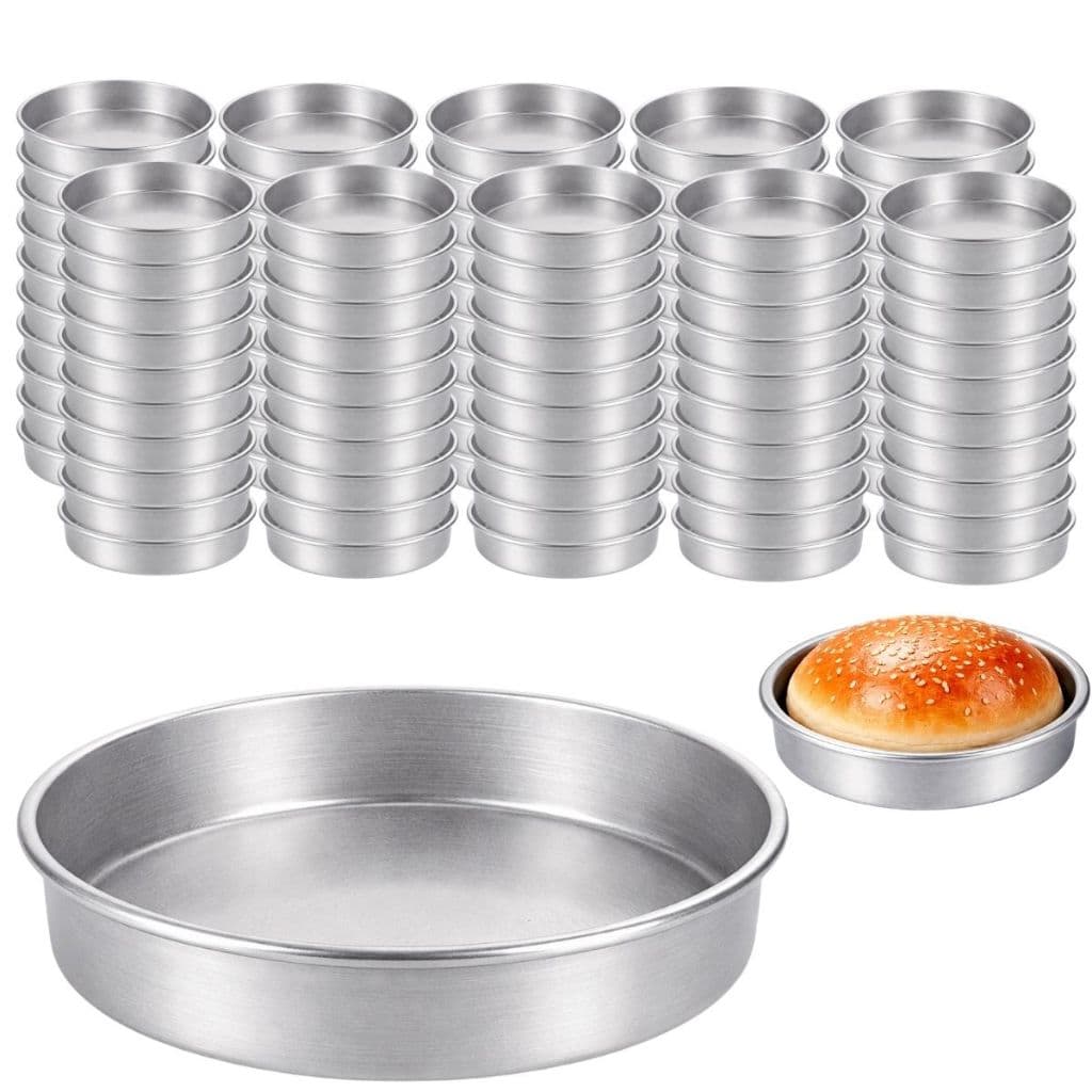 100 Formas Para Pão De Brioche Hambúrguer Alumínio 11,5X2,5