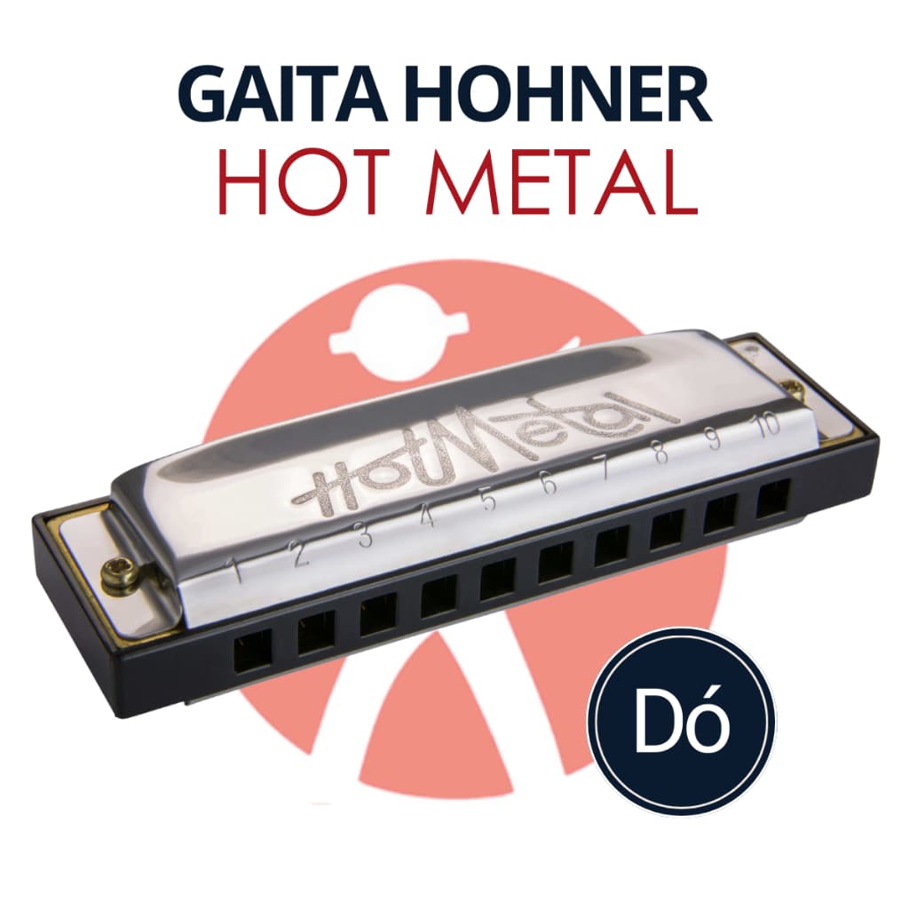 Gaita Harmónica Hot Metal Gaita Diatônica em C (Dó) Gaita de Boca Profissional Gaita Hohner 10Furos
