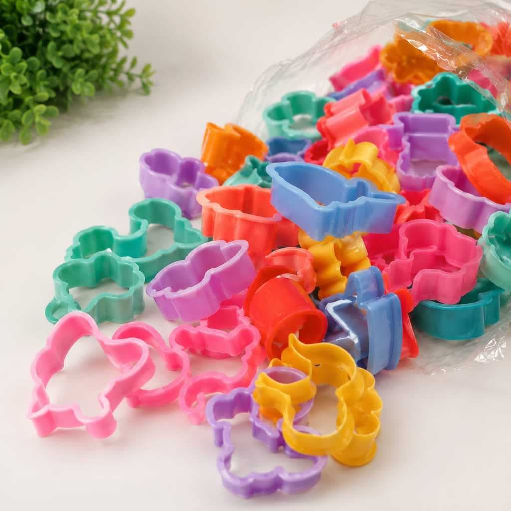 Kit 100 Cortadores Para Massinha Infantil Coloridos | Forminhas Divertidas Para Crianças
