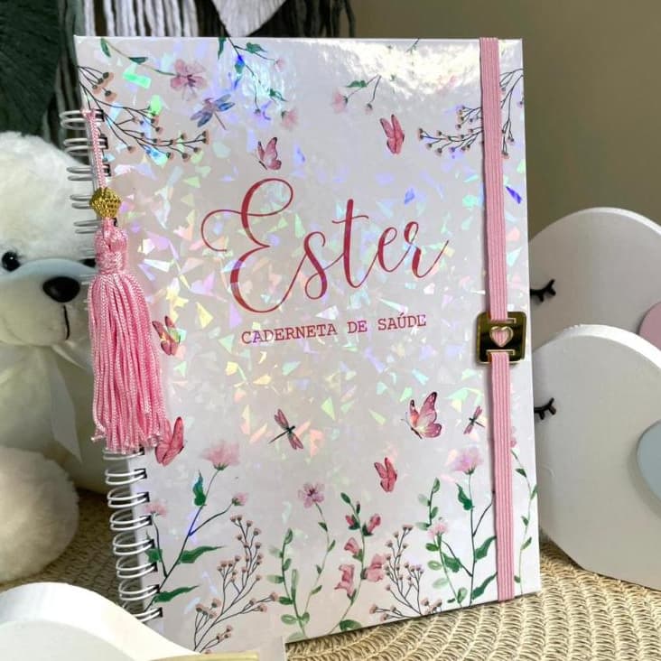 Caderneta de saude vacinação menina personalizada luxo jardim