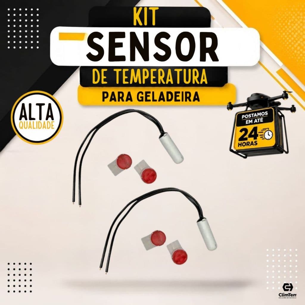 Kit Sensor De Temperatura para Geladeira Brastemp Consul Gelo