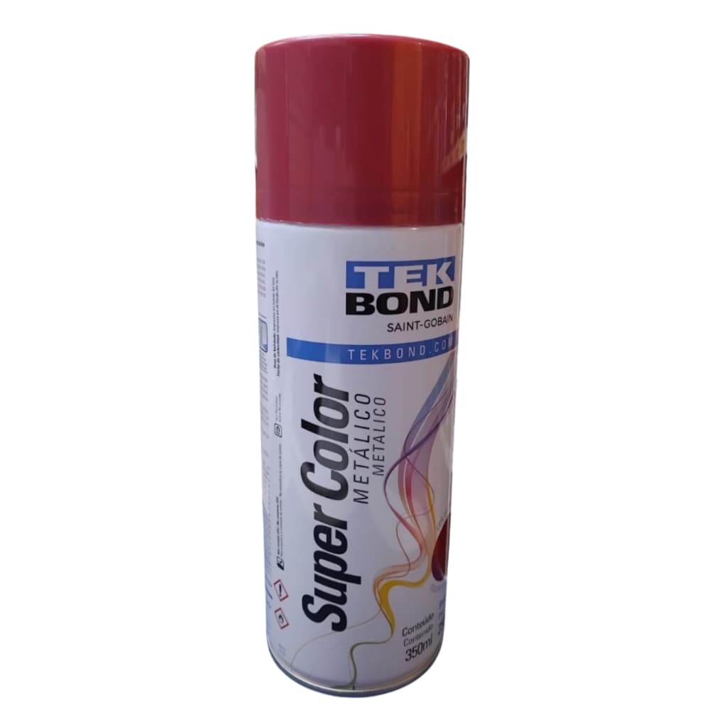 Tinta Spray Super Color Vermelho Metálico Tekbond 350ml