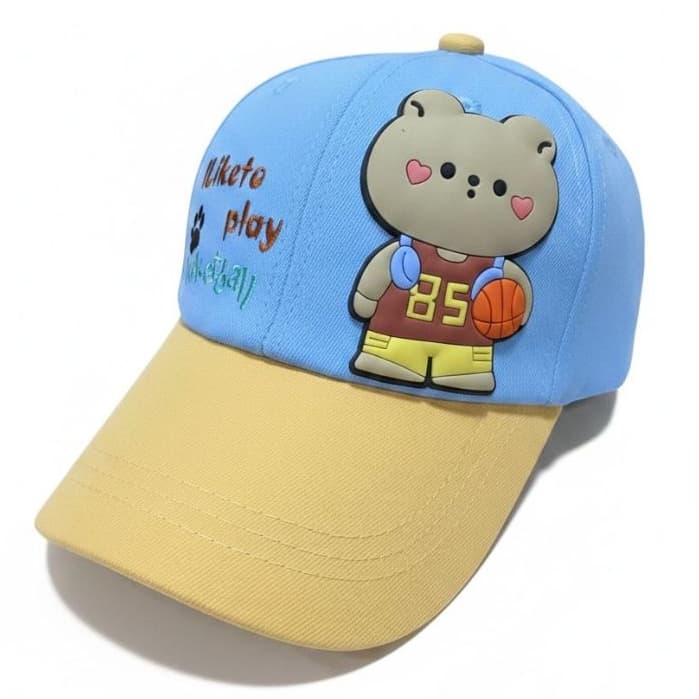 Boné Americano Infantil Gatinho Basquete com Ajuste Para Bebês e Crianças Várias Cores