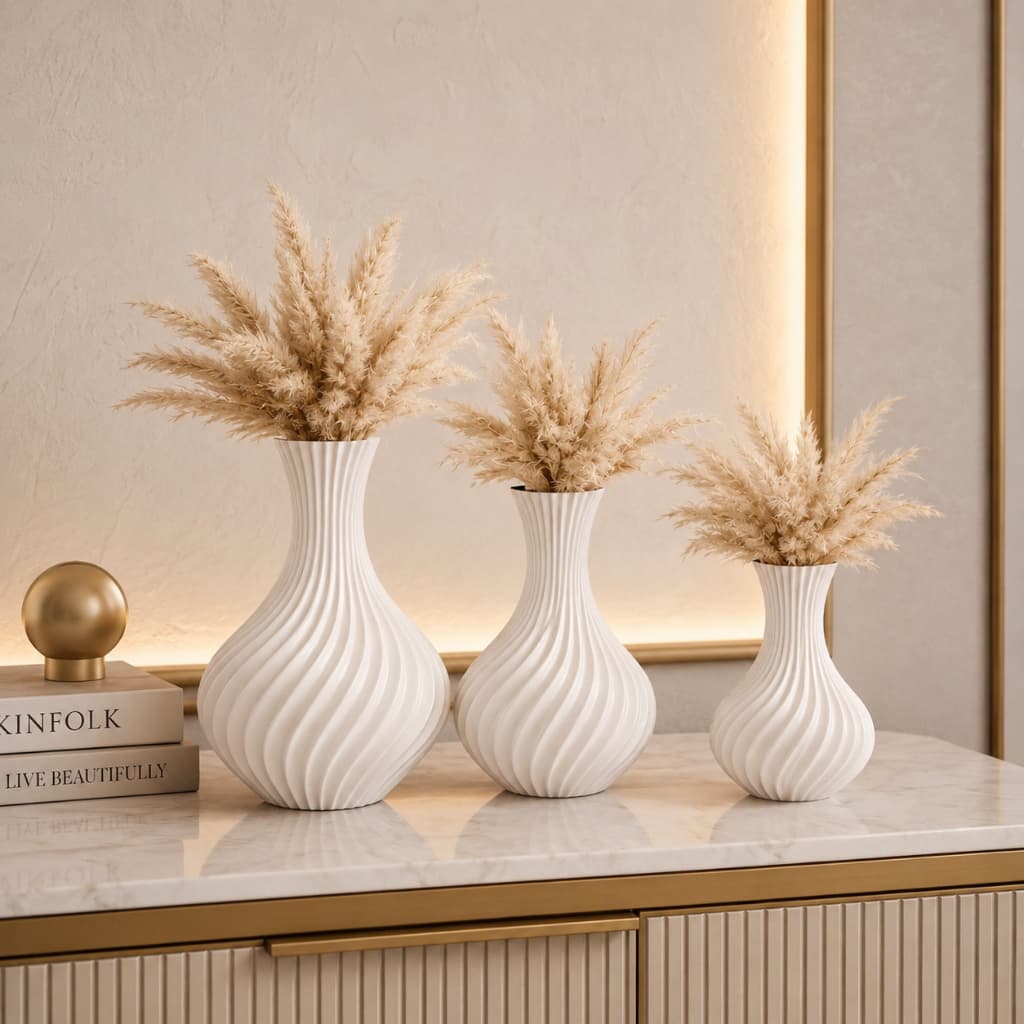 Vaso Decorativo 3D Luxo Premium Minimalista Sofisticado Decoração Moderna sala escritorio
