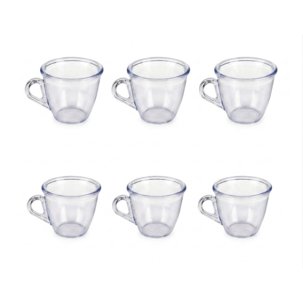 Conjunto 6 Xícaras para Café 50ml - Cristal Transparente