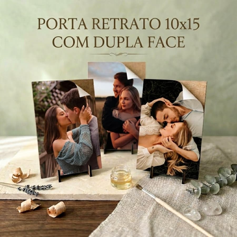 Kit Display Porta Retrato 10x15 Centro Mesa MDF Adesivado Dupla Face Ideal Foto 10x15 Porta Retrato Para Fotos 10x15
