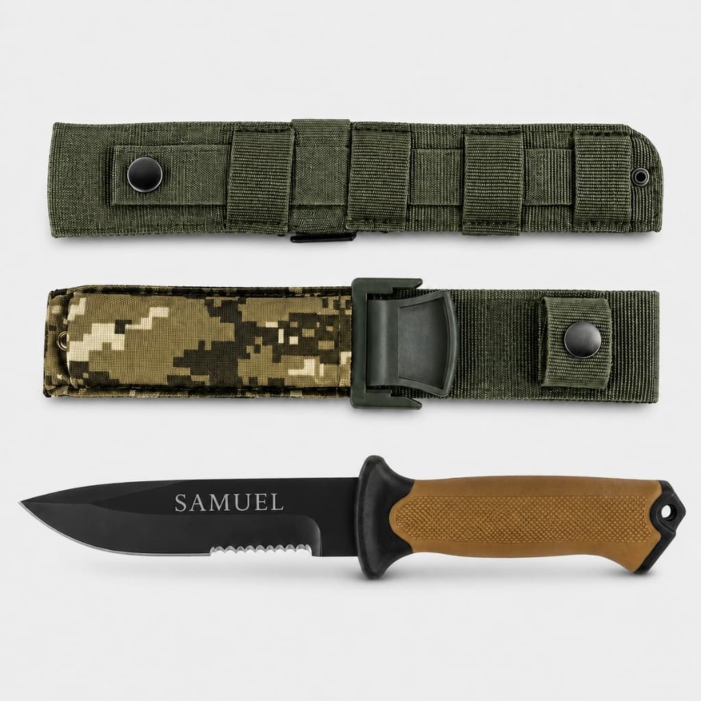Faca Tática Personalizada Para Caça com Bainha Militar Sobrevivência Pesca