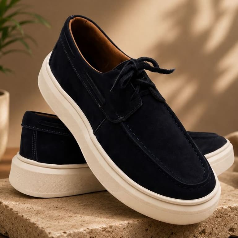 Tênis Mocassim Masculino Couro Nobuck Premium Confortável Estiloso Elegante