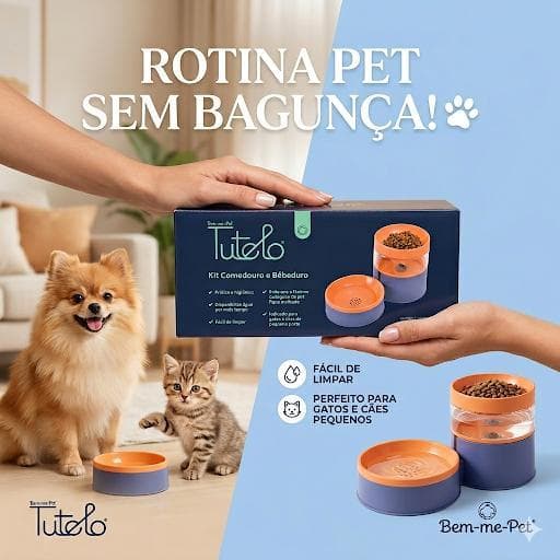 Kit Comedouro e Bebedouro Tutelo