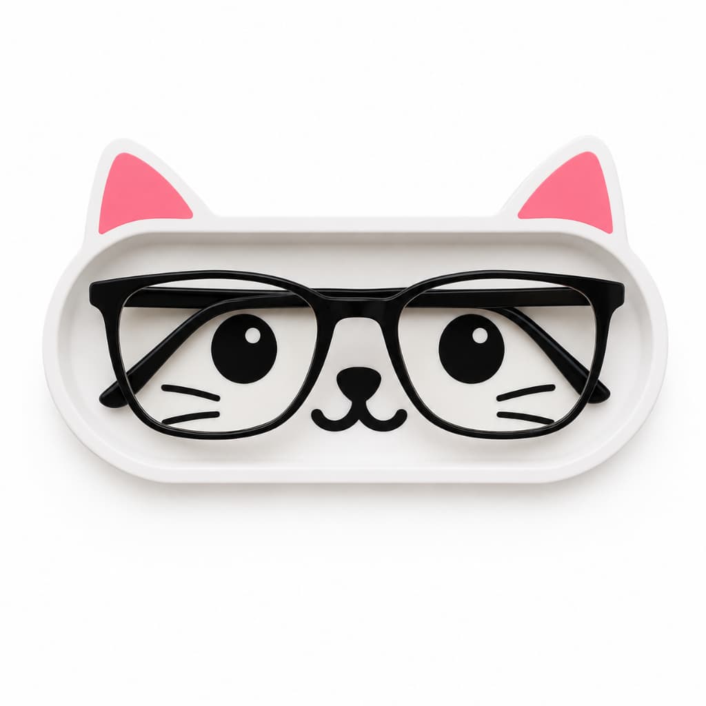 Porta Óculos 3D Gato ou Panda– Suporte Decorativo Organizador para Mesa