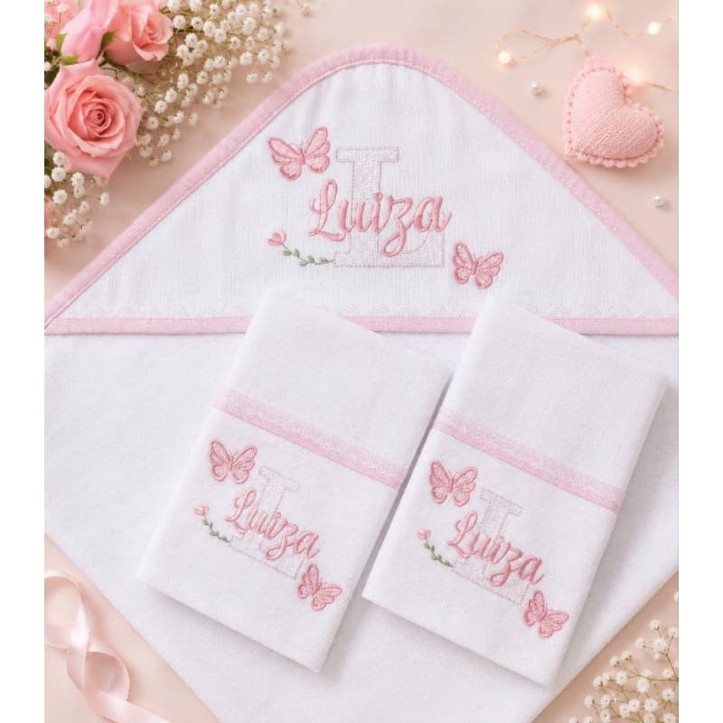 kit toalha fralda e fralda de boca personalizada