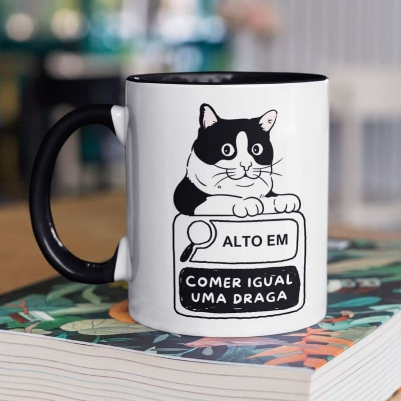 Caneca Personalizada Alto em | Caneca de gato | Caneca de gatinho | Caneca divertida