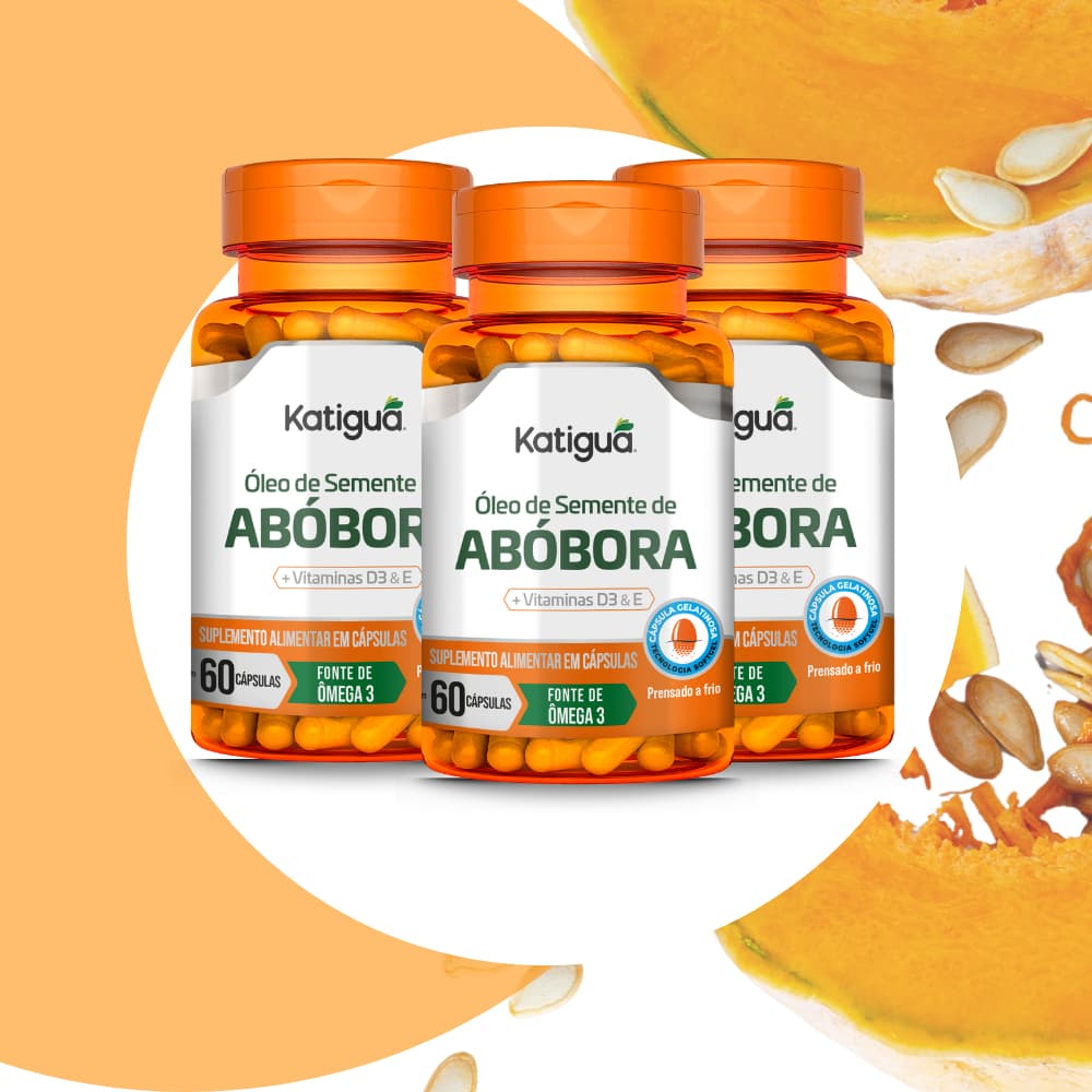 Kit 3 Óleo de Semente de Abóbora 2600mg | 60 Cápsulas | Zero Açúcar