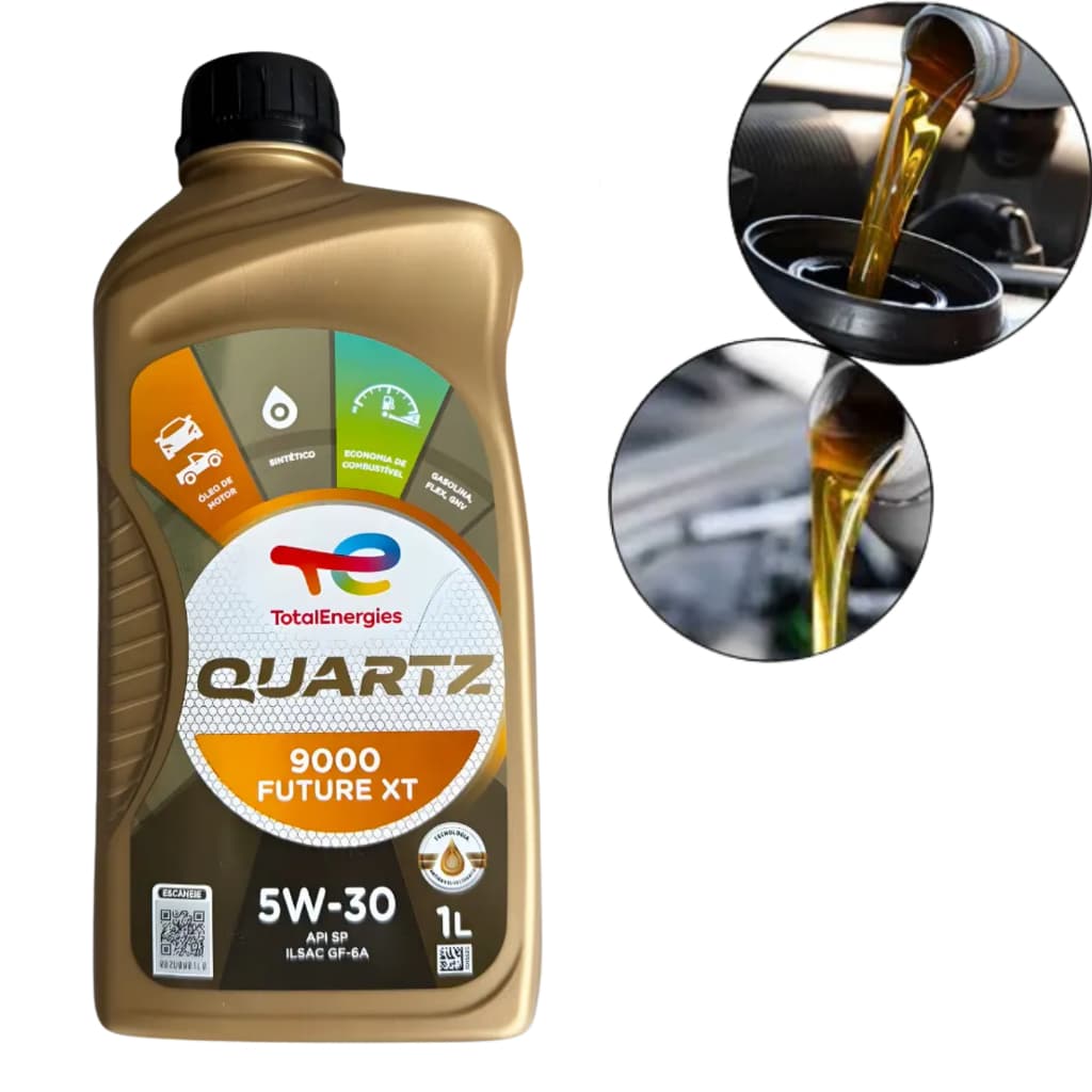 Óleo 5W30 Sintético Total Quartz 9000 Future XT API SQ GF7 Motor Turbo Correia Banhada a Óleo
