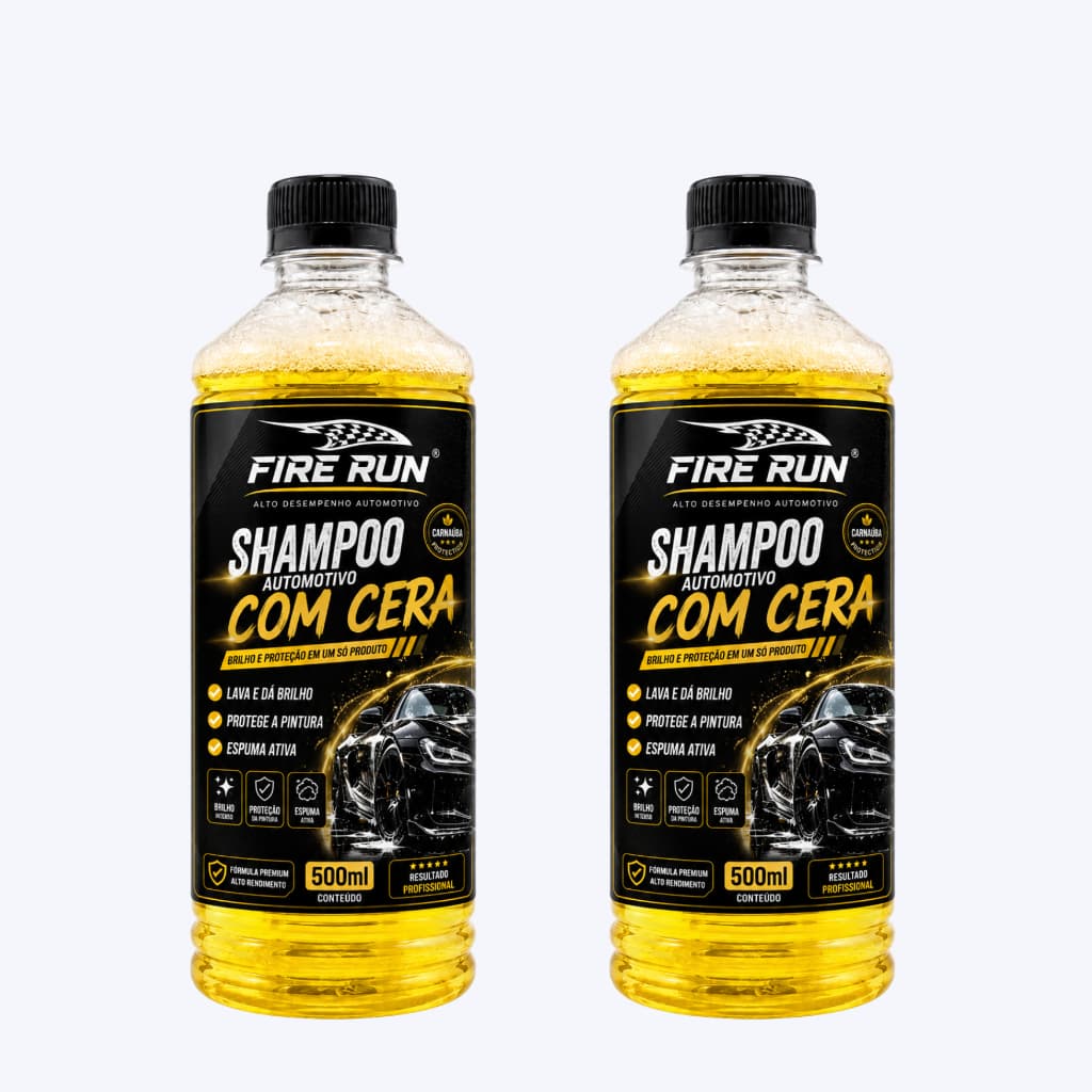 Shampoo Automotivo Concentrado Com Cera FIRE RUN 500ml – Uso Profissional