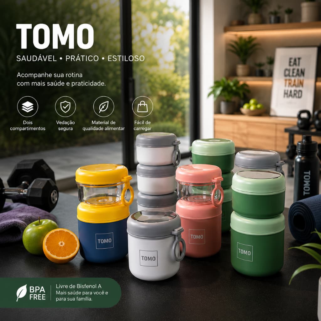Marmita Inox com isolamento  bloqueio de temperatura e reservação fruta copo para aveia com Colher Conjunto de lancheira