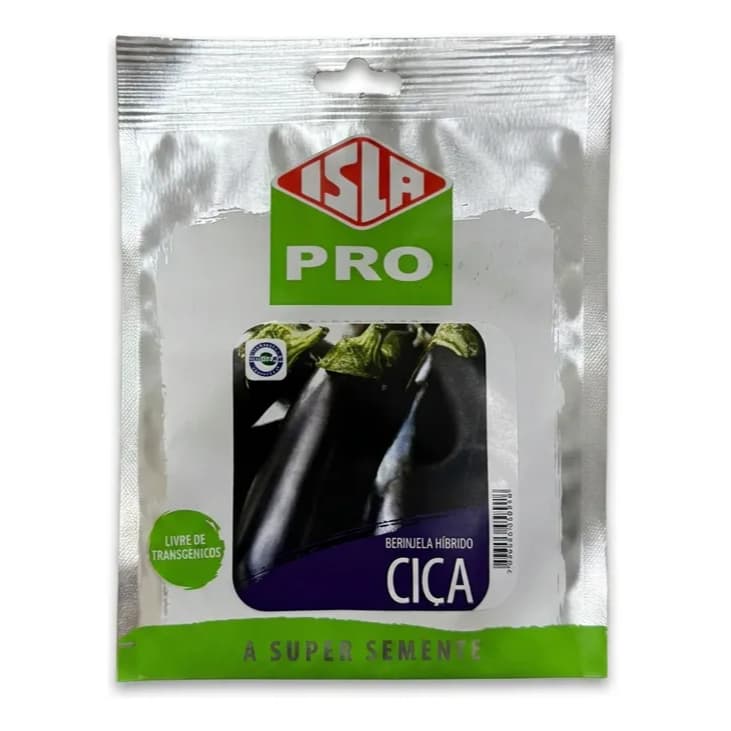 Semente Berinjela Híbrida Ciça Isla 5.000 Semente Profissional Plantio Horta Alta Produtividade Resistente Qualidade Top