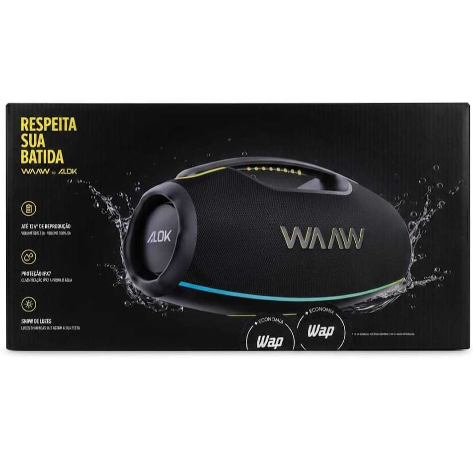 LEIA ANUNCIO Caixa de Som Bluetooth Boombox Waaw by Alok Hyperboom 1000 À Prova d'Água outlet