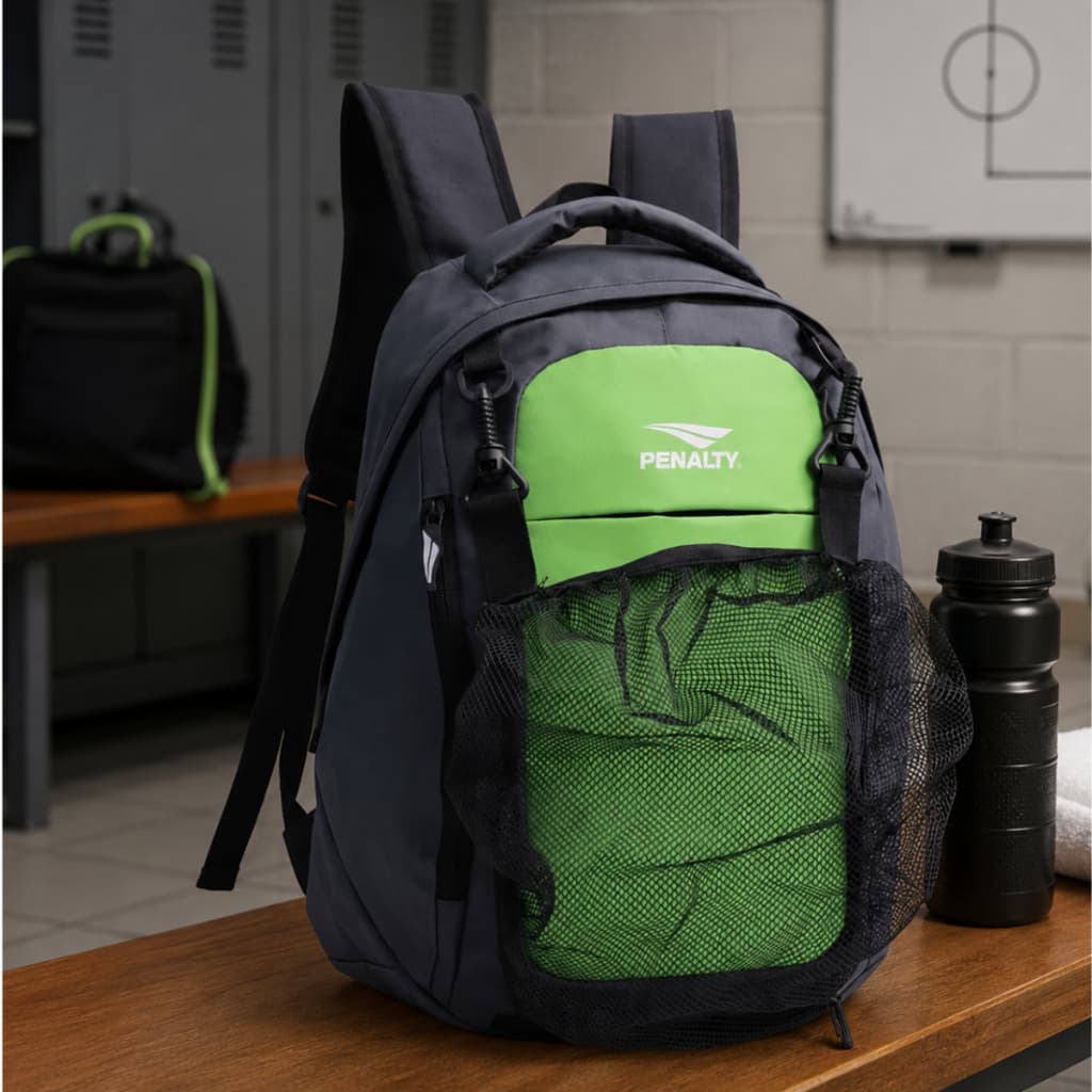 Mochila Esportiva Penalty com Porta Bola Futebol Academia Escolar Resistente Unissex