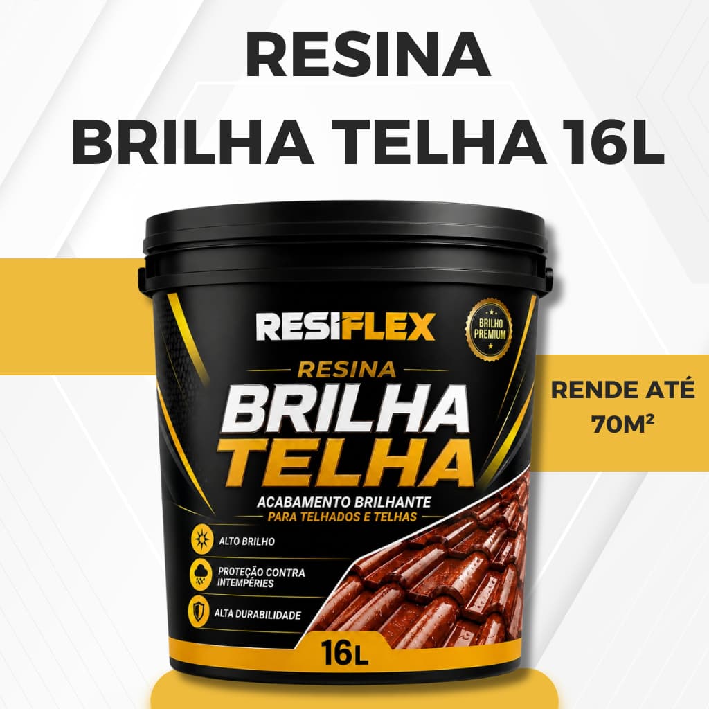 Tinta Resina para Telhados - 16L - PROTEÇÃO E BRILHO PARA TODO TIPO DE TELHADO