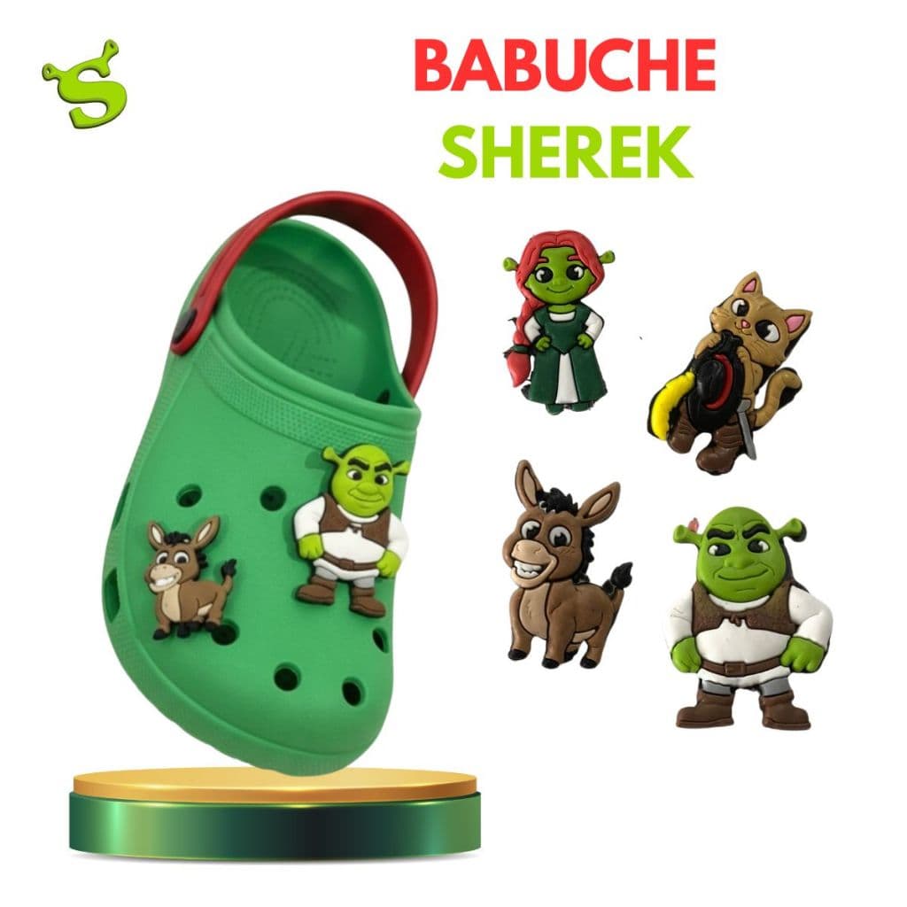 Babuche Infantil Menina Menino Sandália Verde Personagem Ogro Confortável Leve