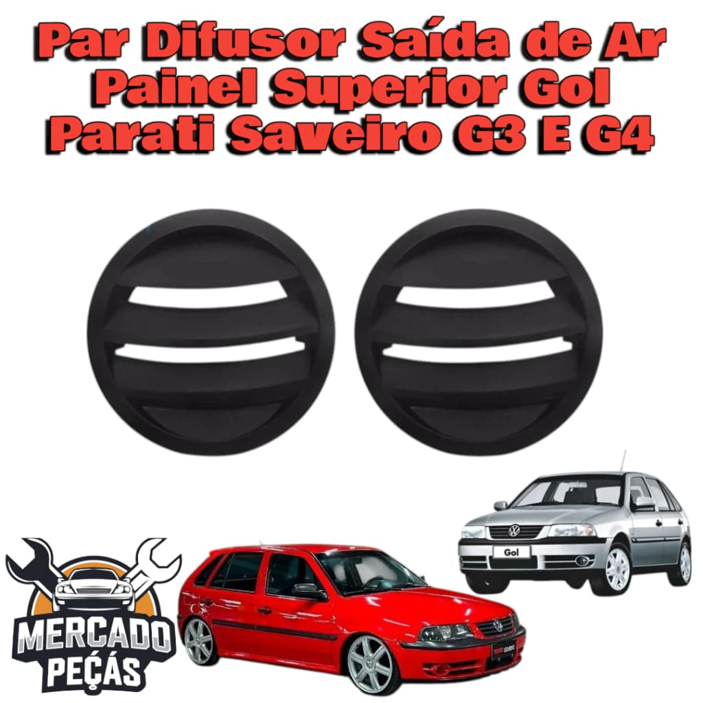 Volkswagen Gol Parati Saveiro G3 G4 Par Difusor Saída Ar Painel Superior Preto Novo