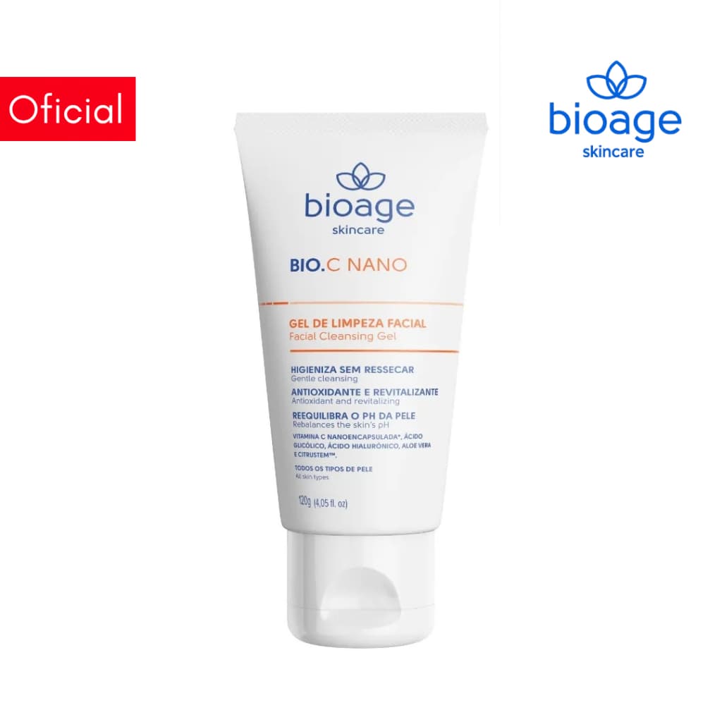 Bioage Gel de Limpeza Facial com Vitamina C Antioxidante e Revitalizante 120g