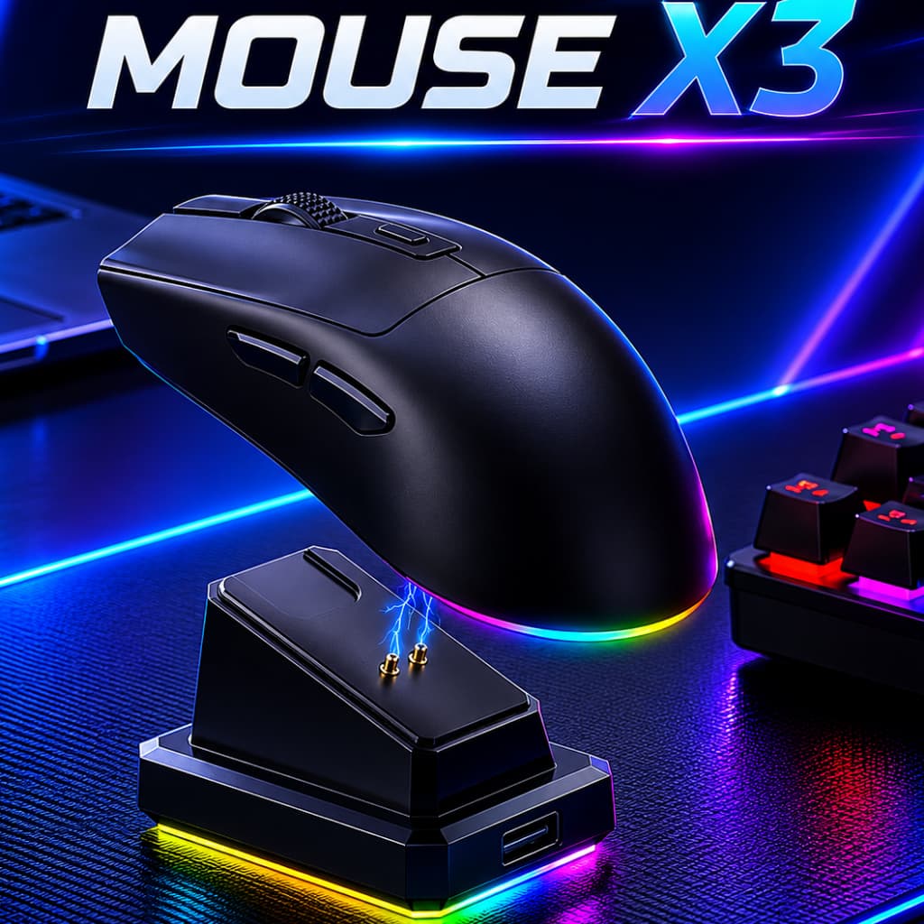 Mouse Gamer Sem Fio Leaven X3 Bluetooth 2.4G Dual Mode 1600DPI Para PC Notebook MacBook