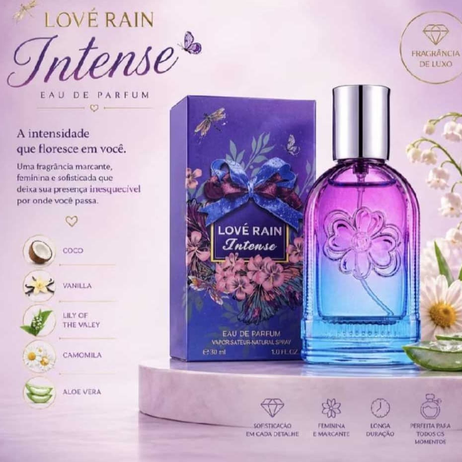 Perfume Intense Lové Rain 30ml Harmonia e Pockets