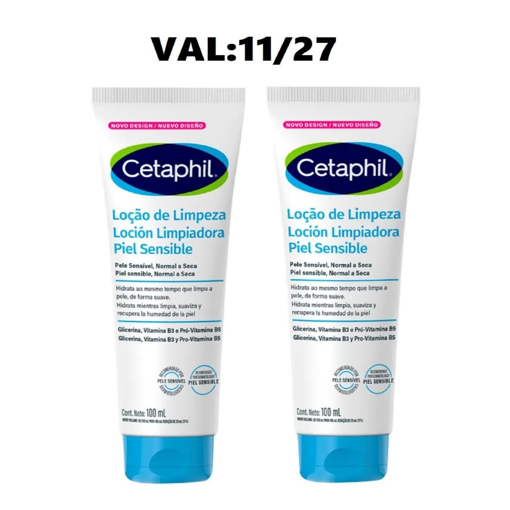 KIT 2 UNIDADES Loção De Limpeza Cetaphil Pele Sensível 100ml(779013)