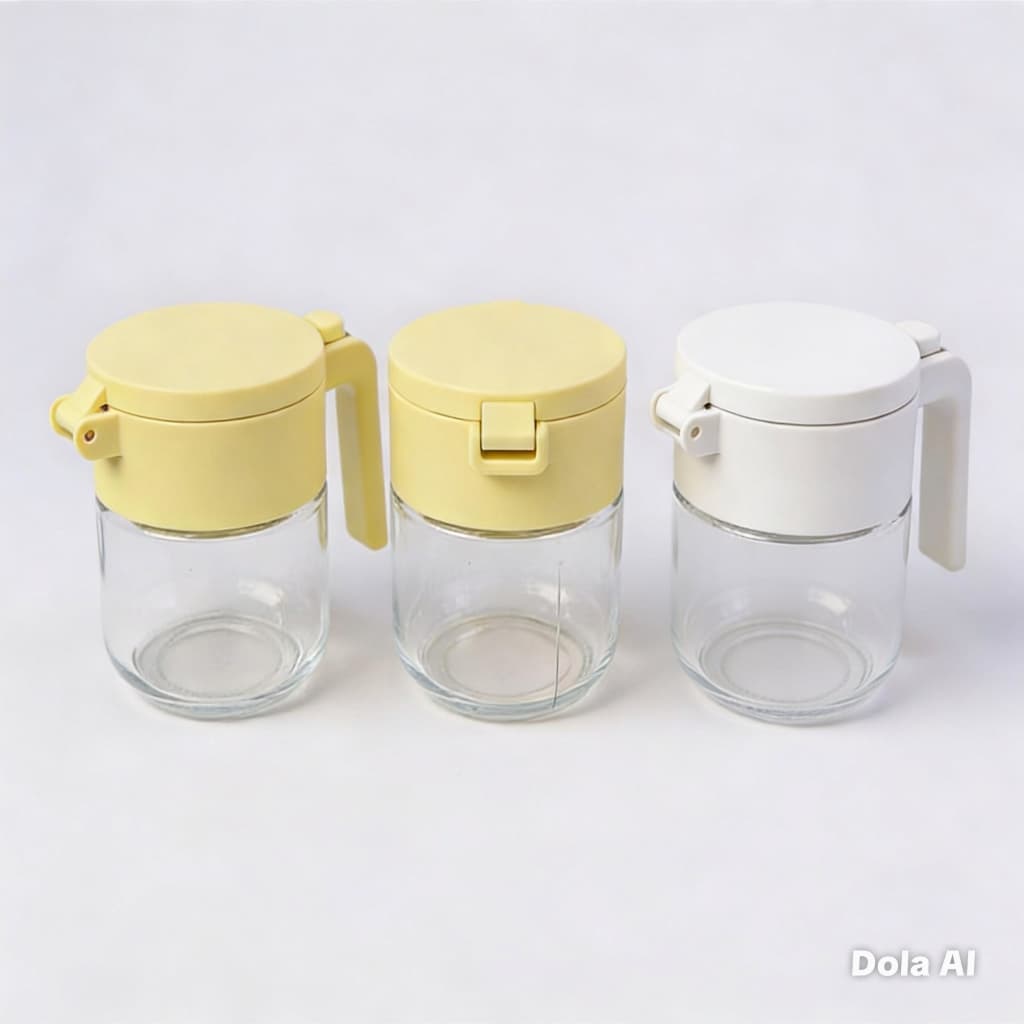 Porta Tempero de Vidro com Tampa e Colher Saleiro Pote Açúcar, Café 350ml