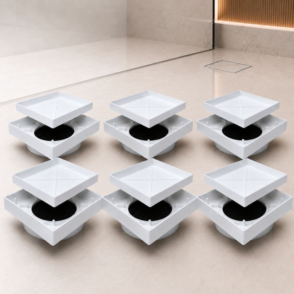 Kit 6 Ralos Oculto Invisível 15x15cm Branco Anti Odor Inseto Banheiro