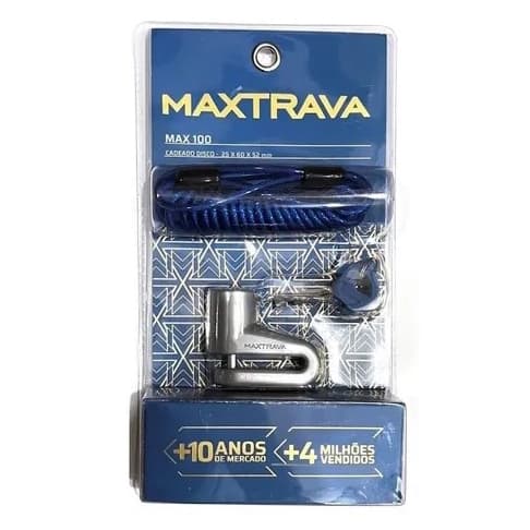 Cadeado Trava Moto Disco De Freio 5,5mm Maxtrava