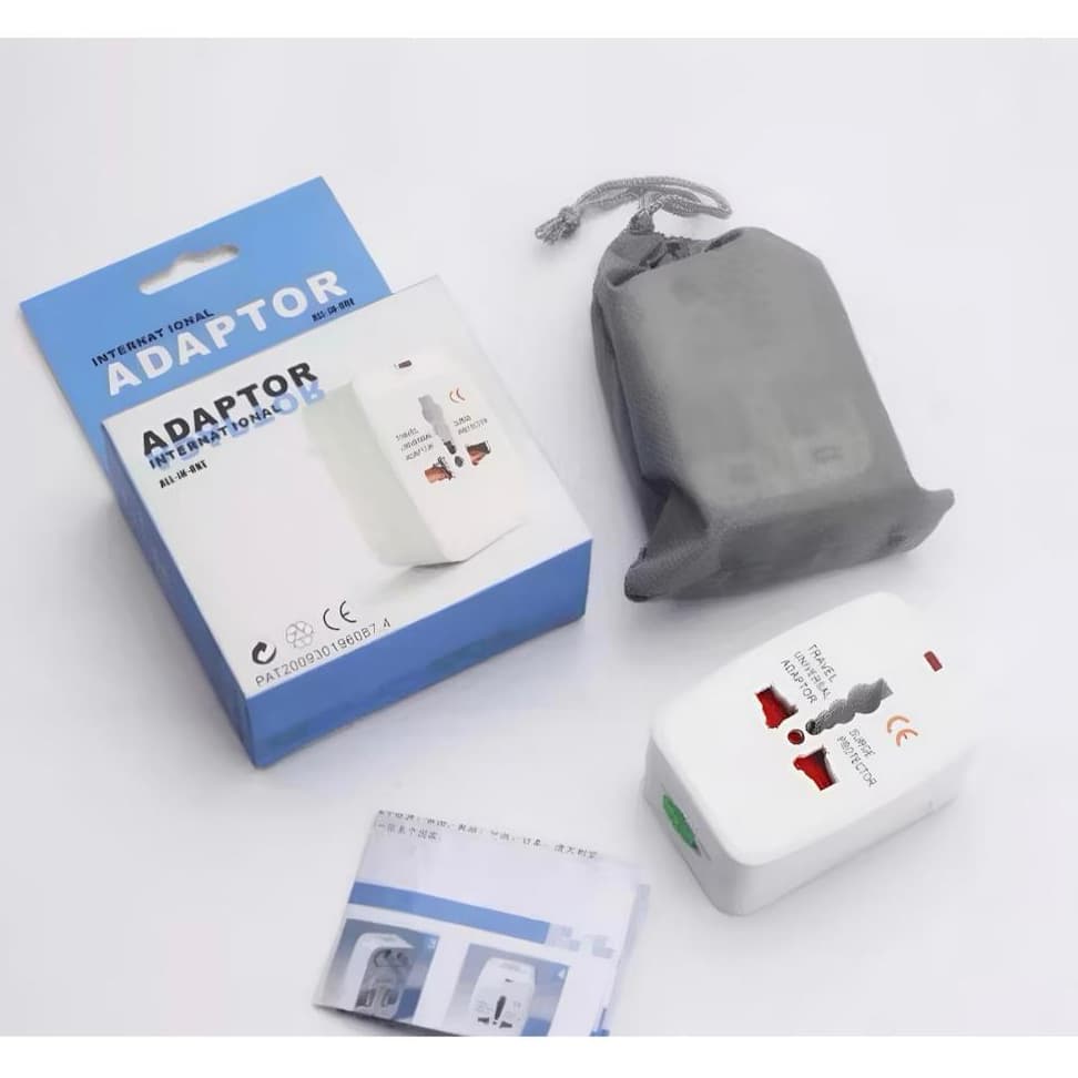 Adaptador Internacional All-in-One 110/220V com Bolsa Adaptador Universal Tomada Soquete 150 Países