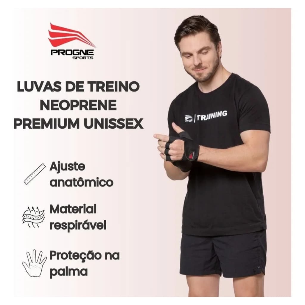Luva Academia Musculação Crossfit Treino Funcional Cor Preto Tamanho M