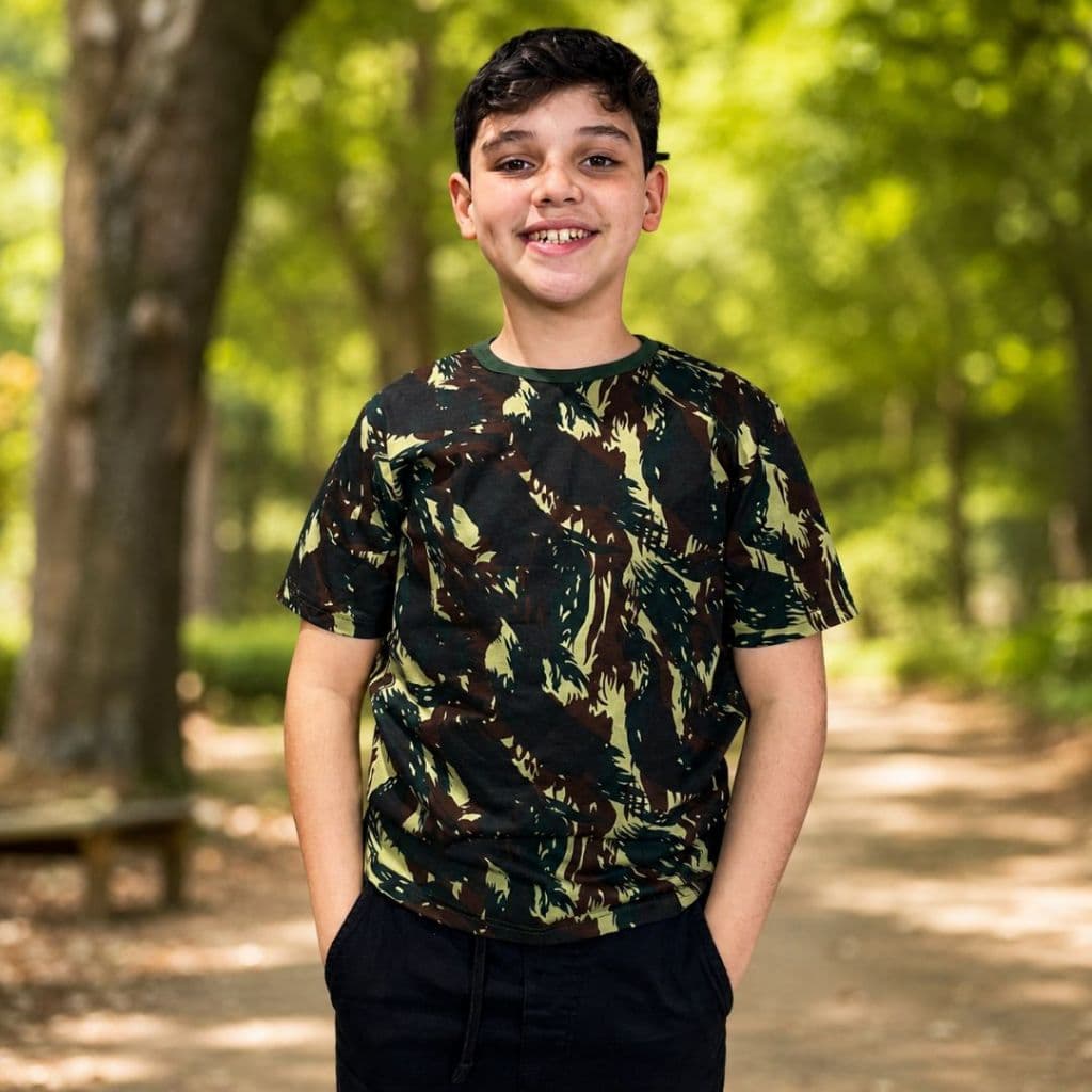 Camiseta Camuflada Militar do Exercito infantil