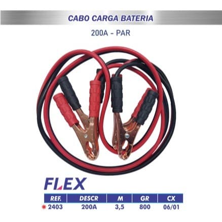 Cabo Carga Bateria 200A 3,5M Flex