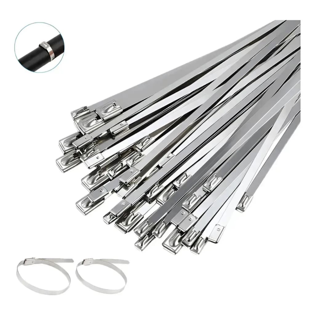 Kit 100 Abraçadeira Aço Inox Enforca Gato Metal 150mm X 4.6